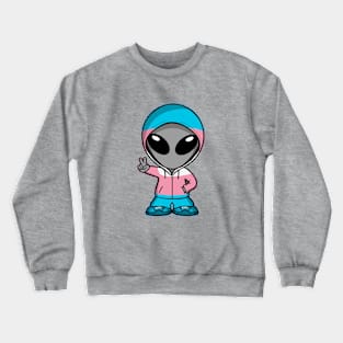 Space Alien Trans Pride Colors Crewneck Sweatshirt